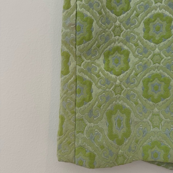 Vintage 1960s Mad Men Green Jacquard Patterned Brocade Coat, Size S - Picture 16 of 16